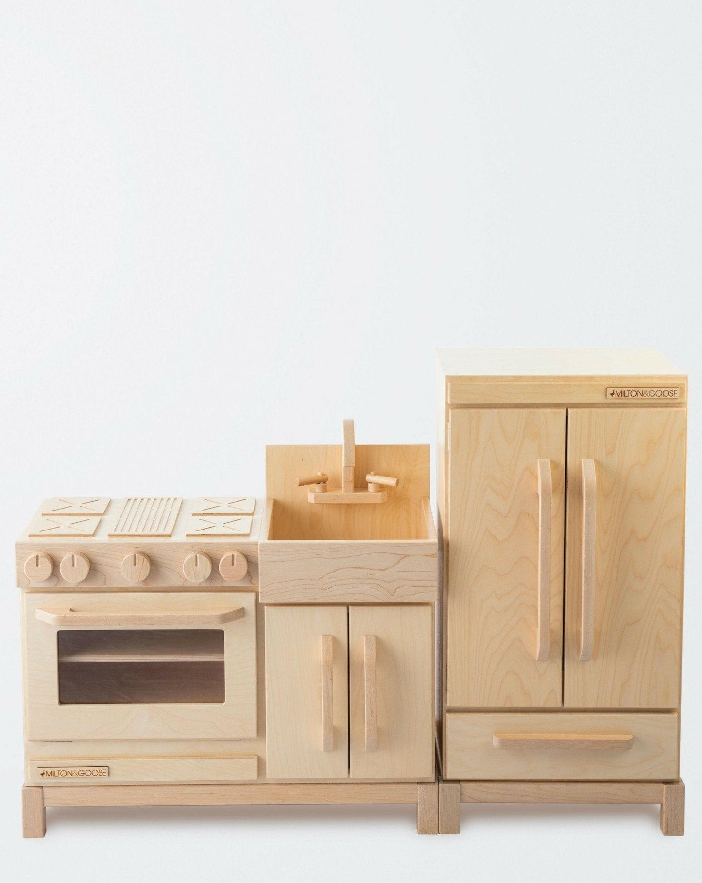 Wooden Toddler Play Kitchen-Natural