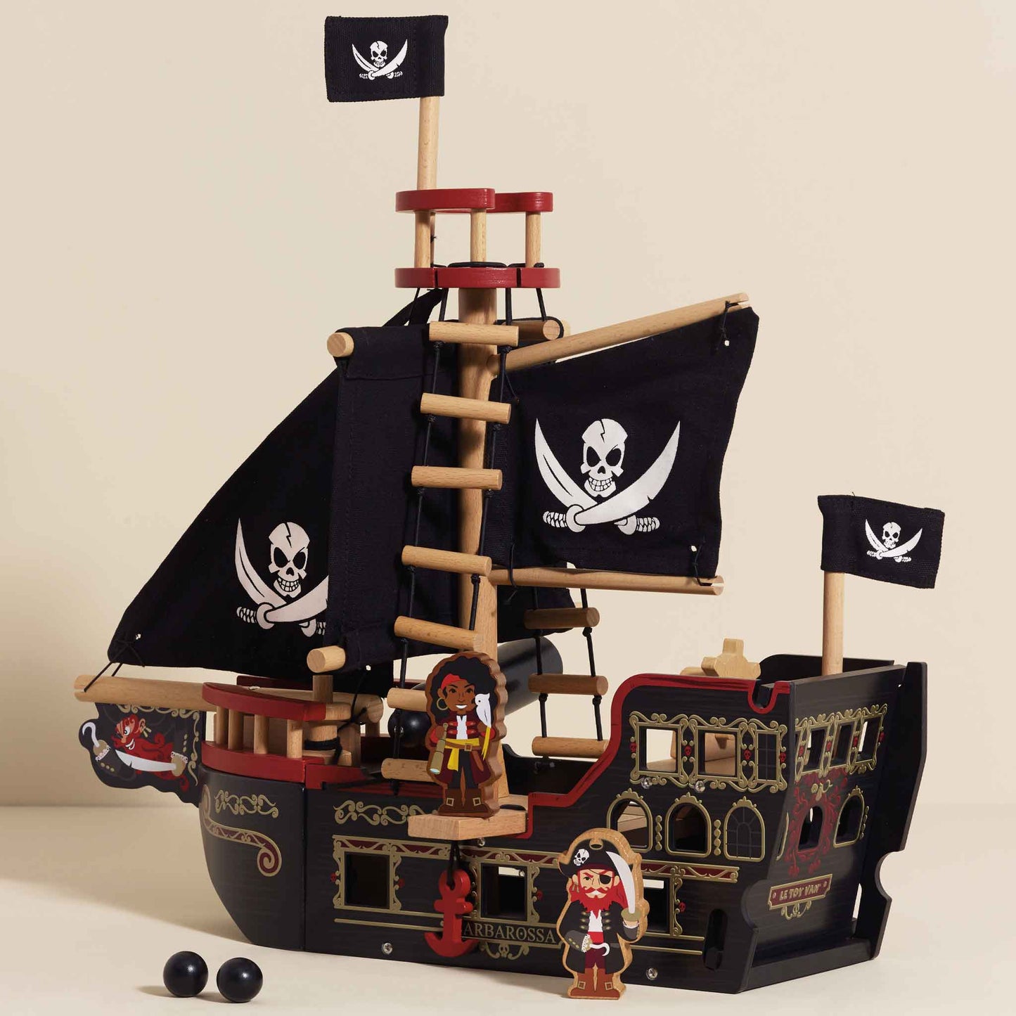 Wooden Pirate Ship Toy