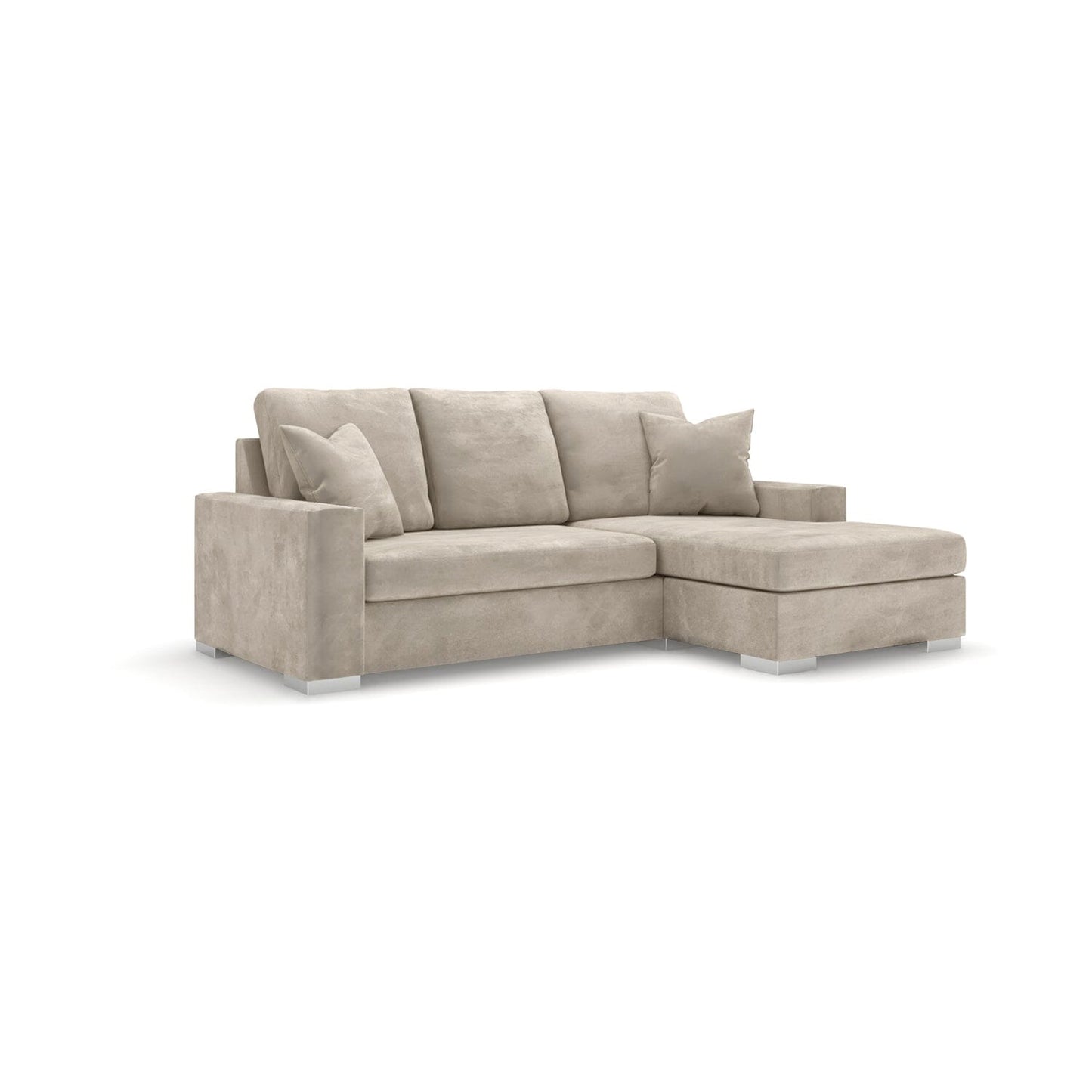 In Stock - Olivia Mink Premium Small Corner Sofa - Left Hand Facing (Without Studs)