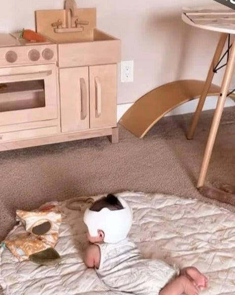 Wooden Toddler Play Kitchen-Natural