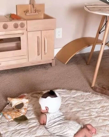 Wooden Toddler Play Kitchen-Natural