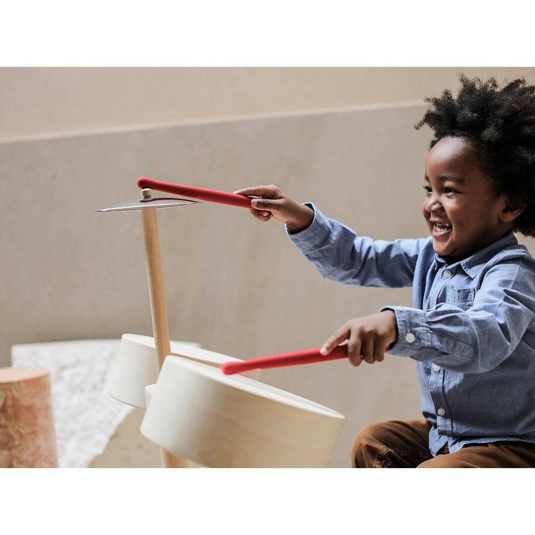 Wooden Drum Set Toy for Toddlers & Children 3+