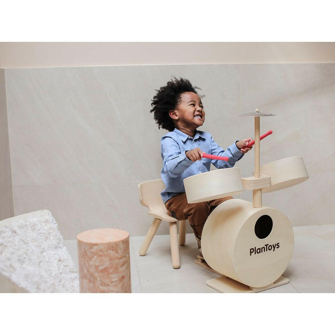Wooden Drum Set Toy for Toddlers & Children 3+