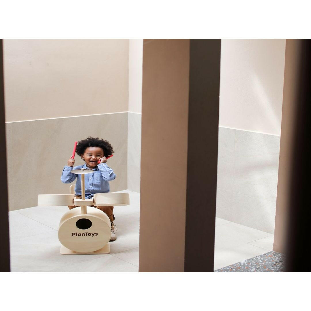 Wooden Drum Set Toy for Toddlers & Children 3+