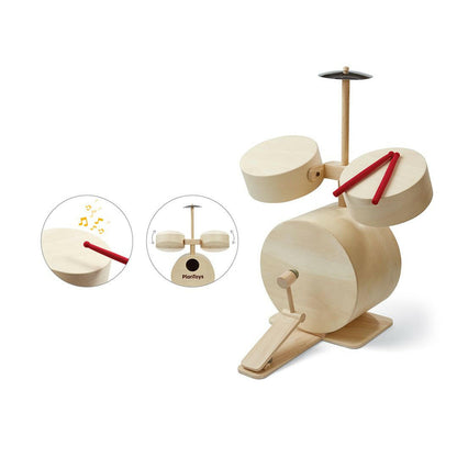 Wooden Drum Set Toy for Toddlers & Children 3+