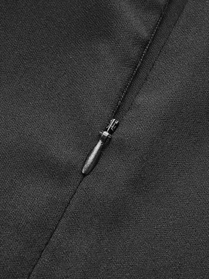 Cut-Out Side Metal Detail Zipper T-Shirt