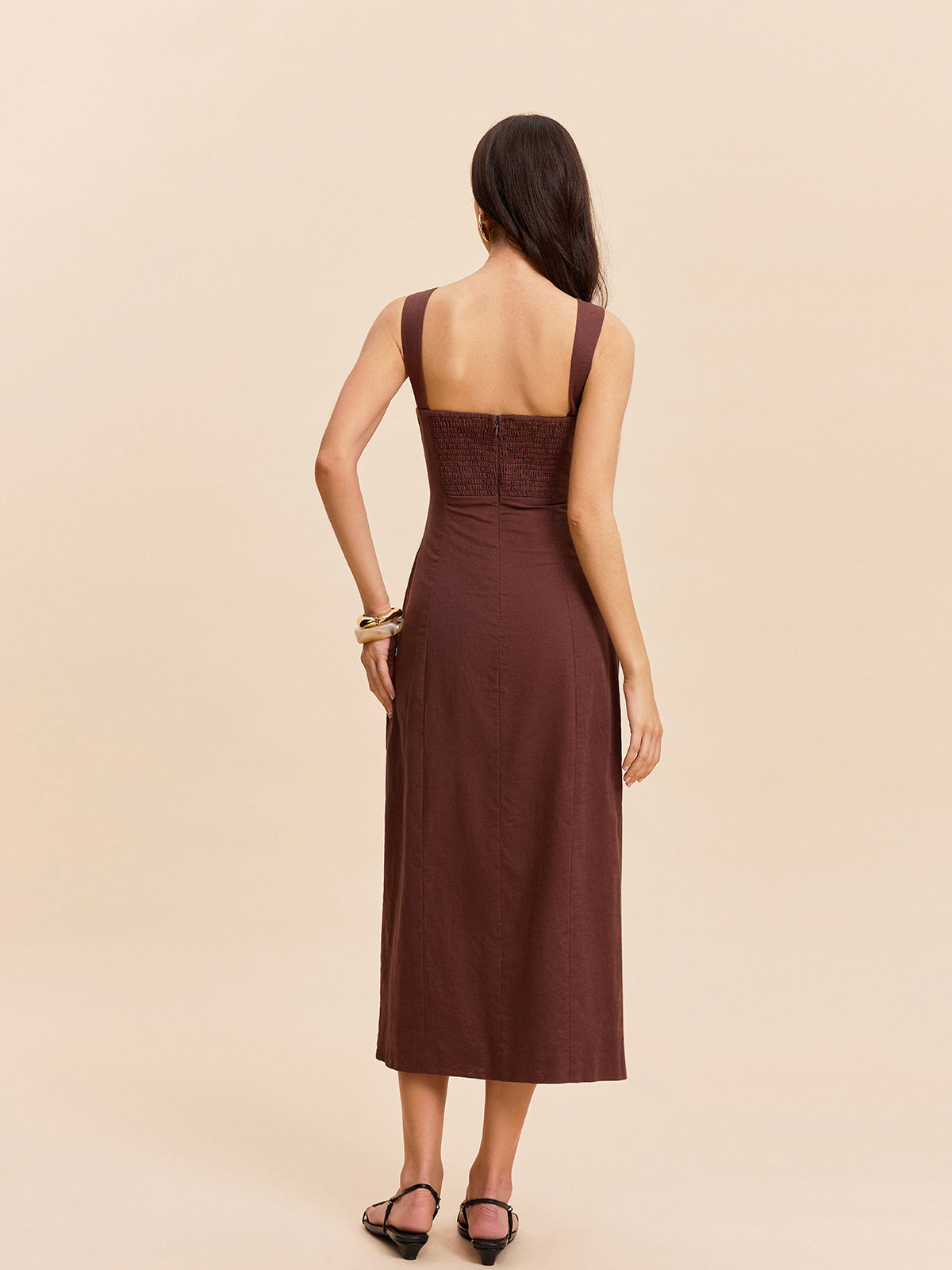 Cotton & Linen Slit Dress