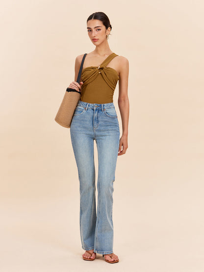 Twist Front One-Shoulder Top