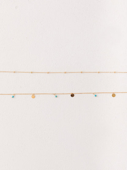 Alloy Colorful Beaded Double Layer Belt