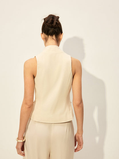 Cotton & Linen Decor Pockets Vest
