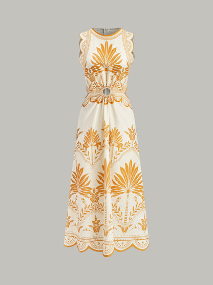 Boho Floral Cut-Out Dress
