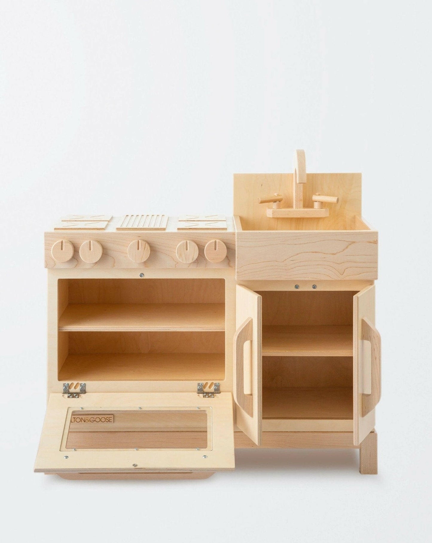Wooden Toddler Play Kitchen-Natural
