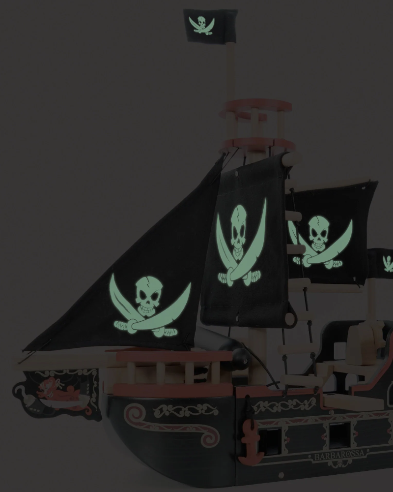 Wooden Pirate Ship Toy