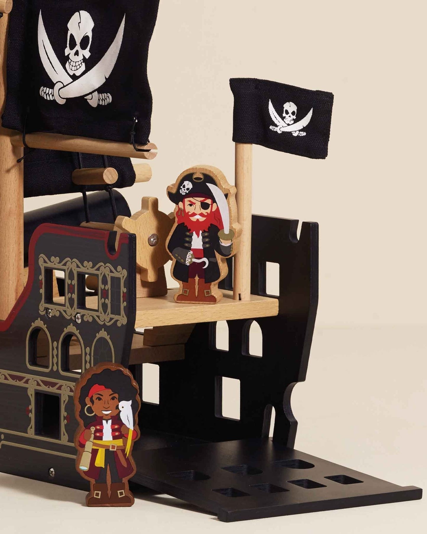 Wooden Pirate Ship Toy