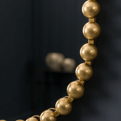 Allure Gold Oval Beaded Wall Mirror