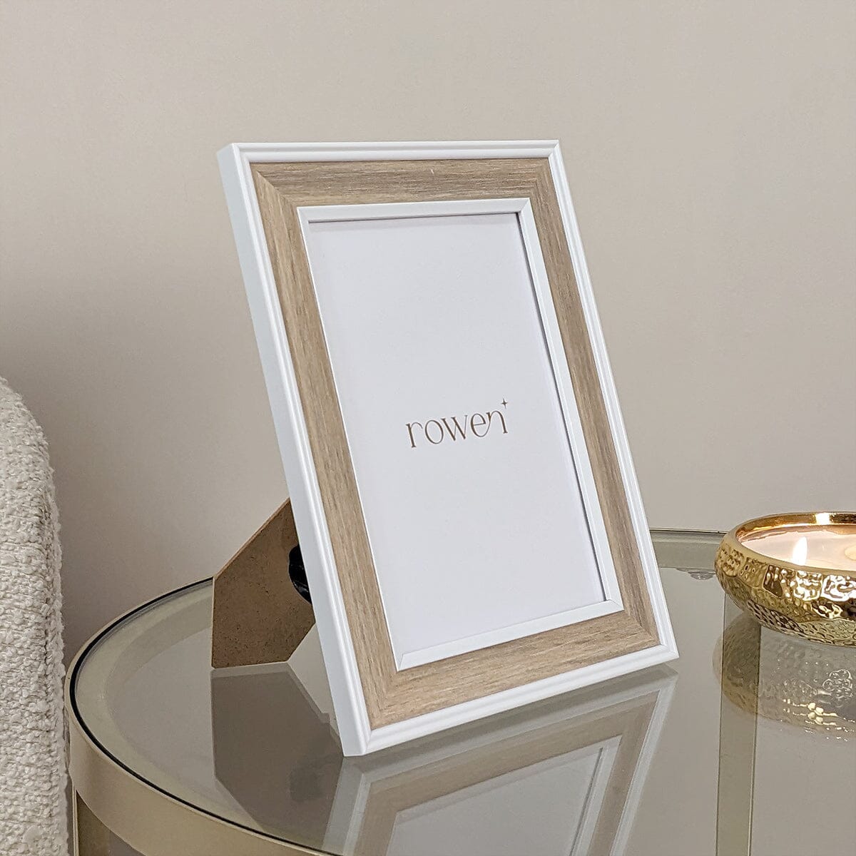 Calista Natural Wooden & White Photo Frame - 5x7"