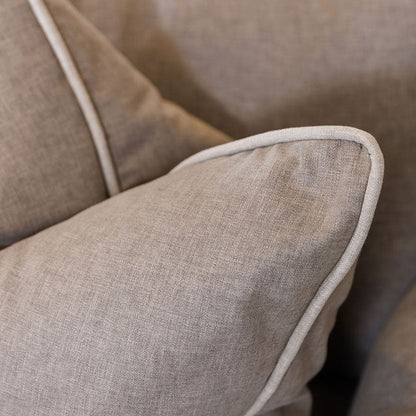 Chambray Grey Cushion with Contrast Pipe - 58 x 58cm