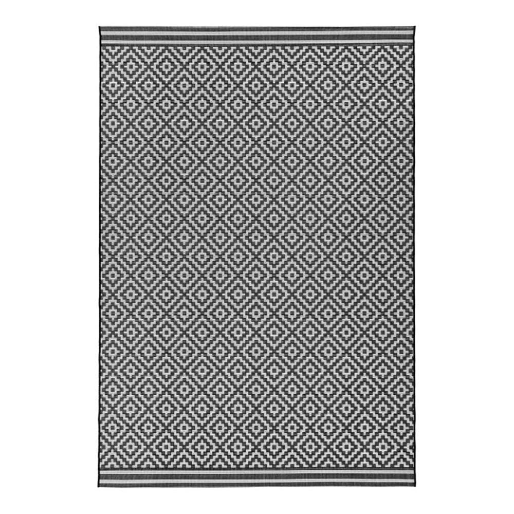 Cheshire Monochrome Diamond Print Washable Indoor/Outdoor Rug
