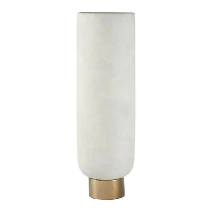 Cinzia Large Ceramic White & Gold Vase