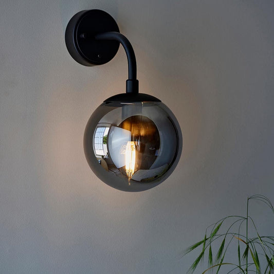 In Stock - Elowen Smoked Glass Wall Light