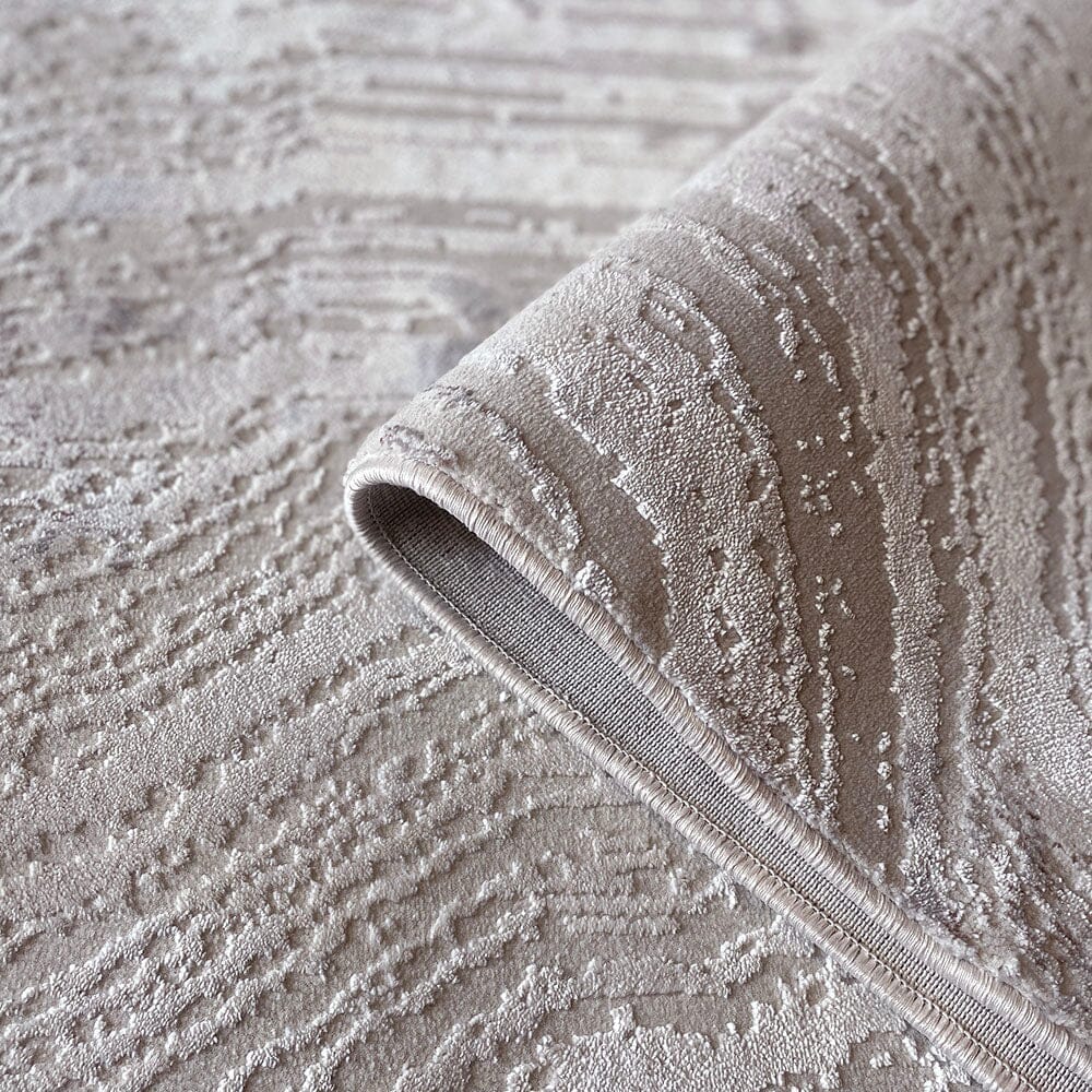 In Stock - Jessalyn Ivory Marble Effect Patterned Rug - 160 x 221cm