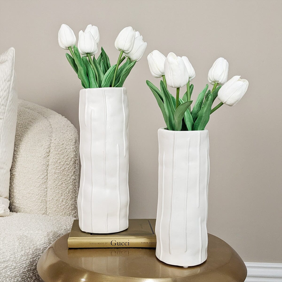 Corazi White Textured Abstract Vase