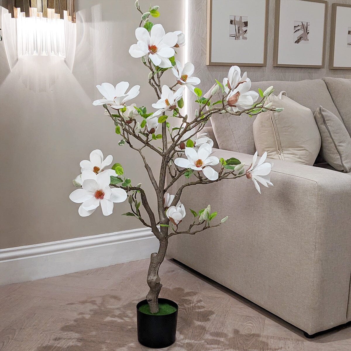 Faux White Magnolia Tree - 120cm