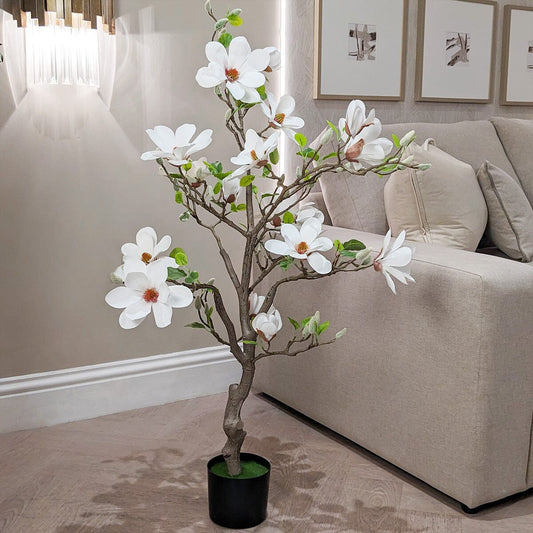 Faux White Magnolia Tree - 120cm