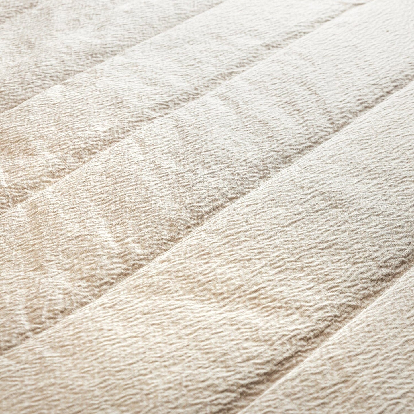 Haze Ivory Hammered Satin Fluted Handmade Bedspread