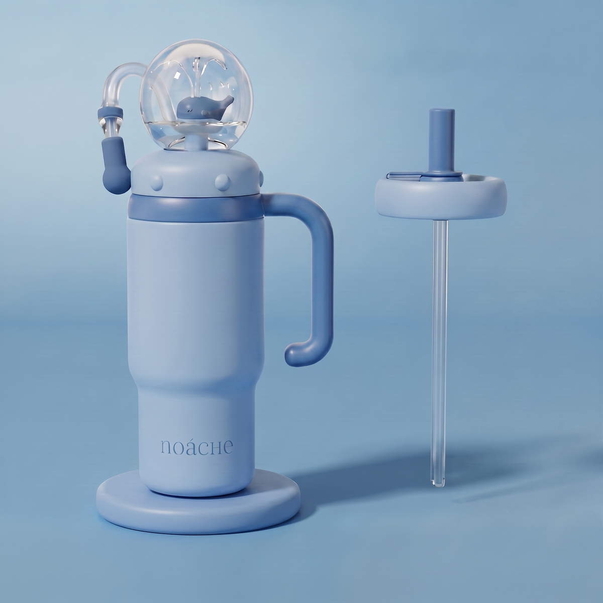 Insulated Whale Fountain Leak-Proof Tumbler