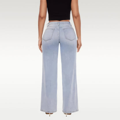 Stretchy Curve Hugging  Wide Leg Denim Jeans