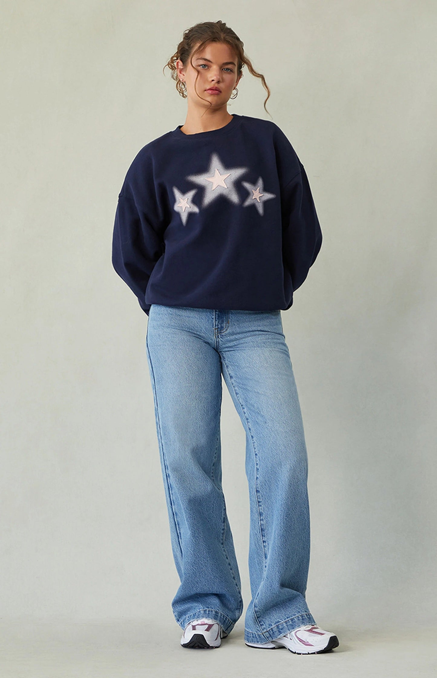 Casey Low Rise Baggy Jeans Double Button