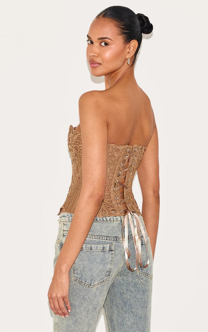 Sheer Floral Lace Corset