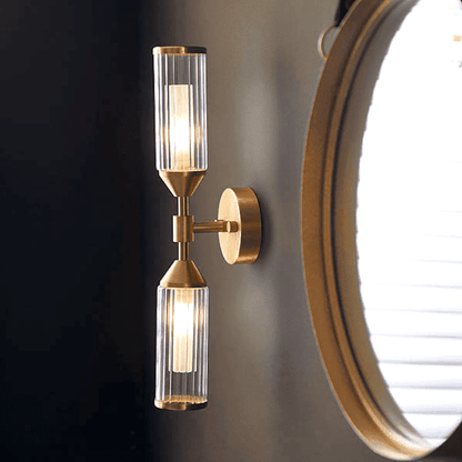 In Stock - Apollo Gold & Glass Double Wall Light