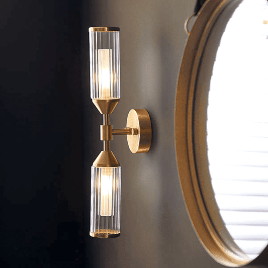 In Stock - Apollo Gold & Glass Double Wall Light