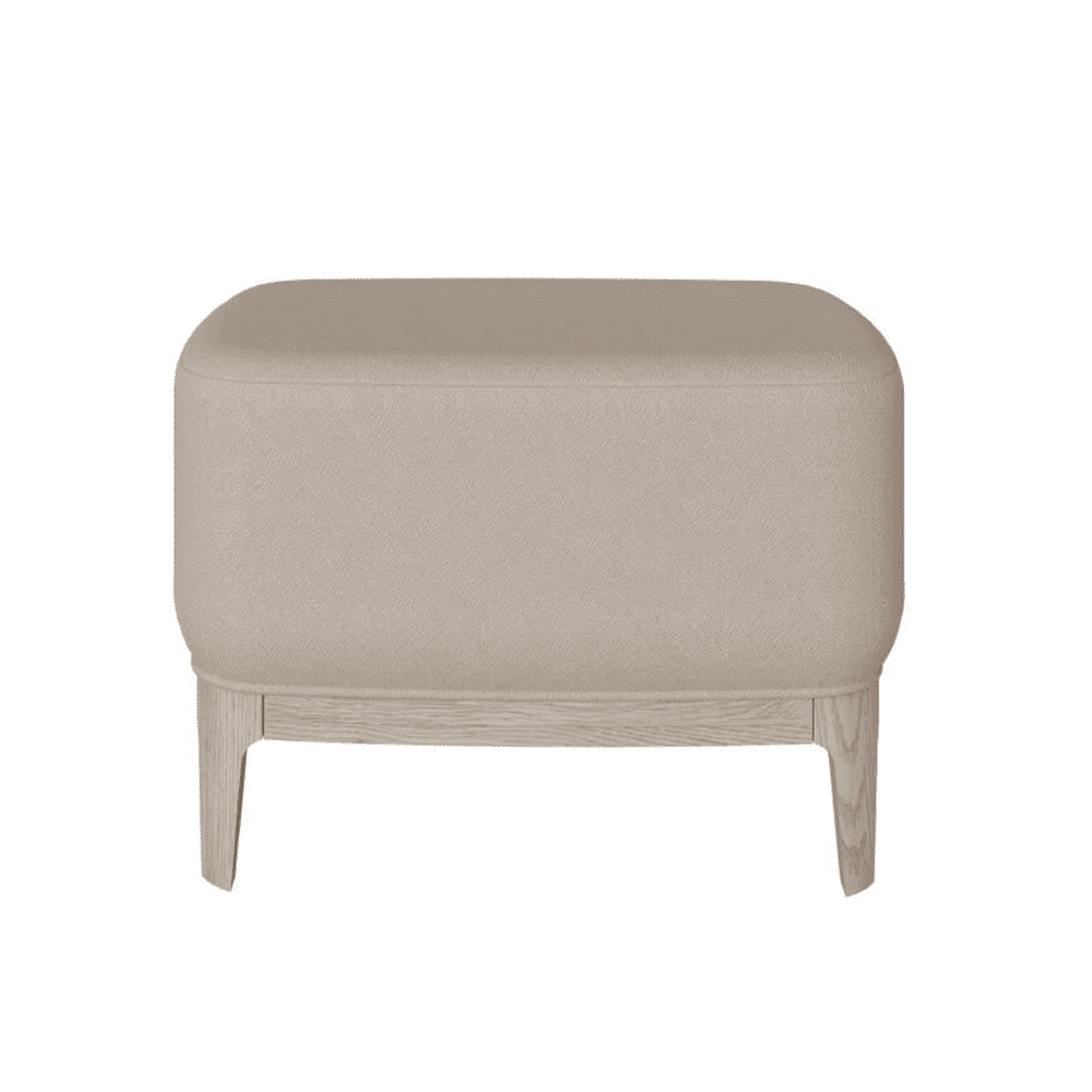In Stock - Dahlia Mushroom Fabric Stool with Lightwash Wood Legs