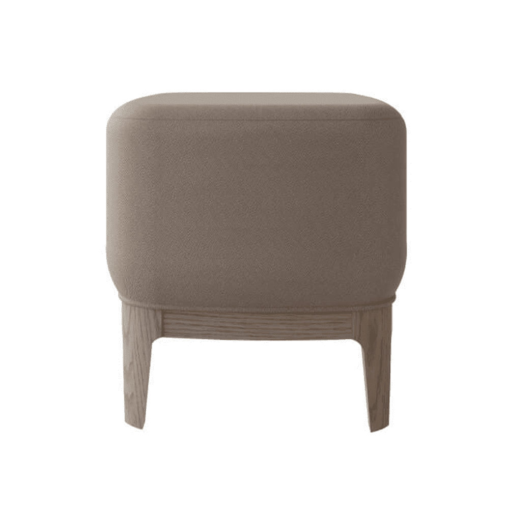 In Stock - Dahlia Mushroom Fabric Stool with Lightwash Wood Legs