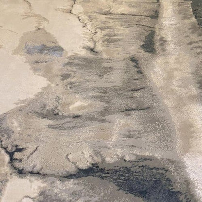 In Stock - Glacial Cream & Grey Marble Wash Velvet Rug