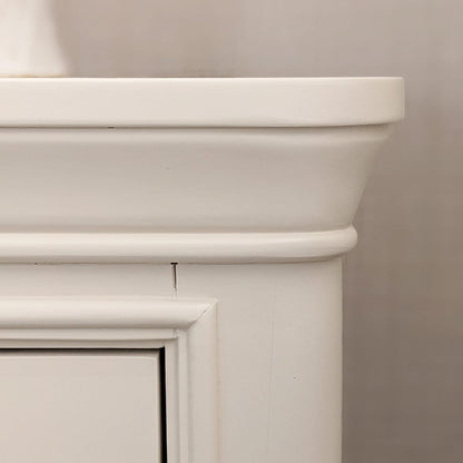 In Stock - Louvre White Wooden 2 Drawer Bedside Table
