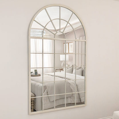 In Stock - Middleham White Arched Window Large Leaner Mirror