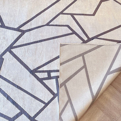 In Stock - Romy Taupe & Chestnut Abstract Patterned Rug - 160 x 230cm