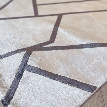 In Stock - Romy Taupe & Chestnut Abstract Patterned Rug - 160 x 230cm