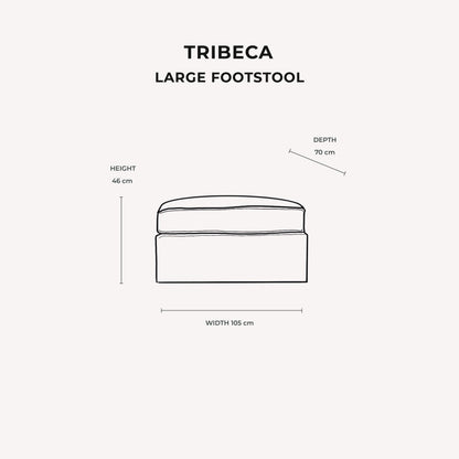 In Stock - Tribeca Cream Velvet Large Footstool