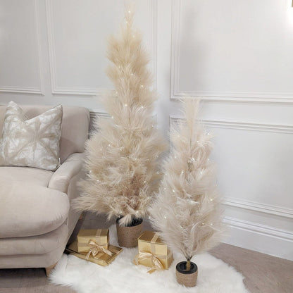 Large Decorative Faux Pampas Tree with LED Lights