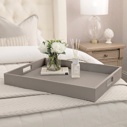 Larissa Luxury Mink Faux Ostrich Rectangular Tray