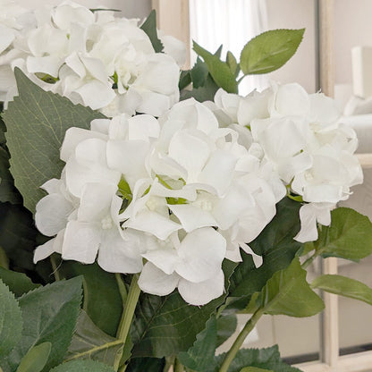 Medium White Faux Hydrangea Potted Plant