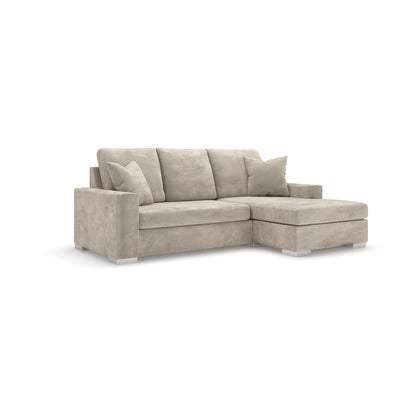 In Stock - Olivia Mink Premium Small Corner Sofa - Left Hand Facing (Without Studs)