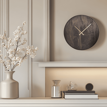 Palermo Medium Brown Mango Wood Wall Clock