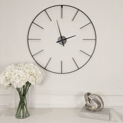 Portland Black Skeleton Wall Clock