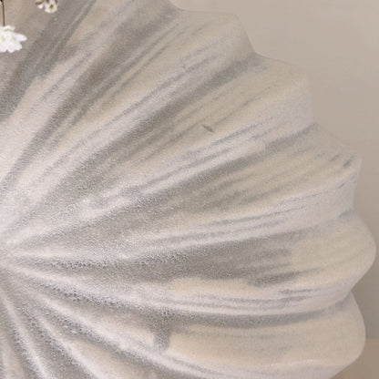 Renew White Textured Shell Decorative Vase